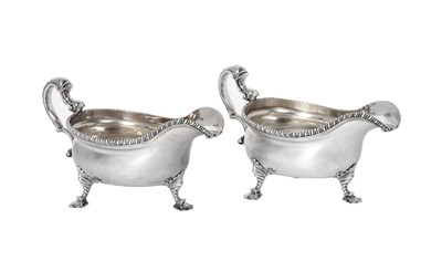 Lot 2004 - A Pair of George II Silver Sauceboats