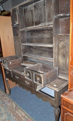 Lot 586 - Oak dresser and rack (a.f.)