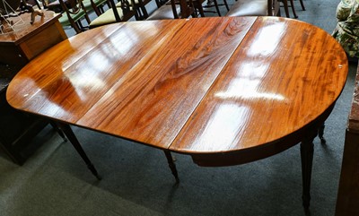 Lot 1192 - A George III mahogany D end dining table with...