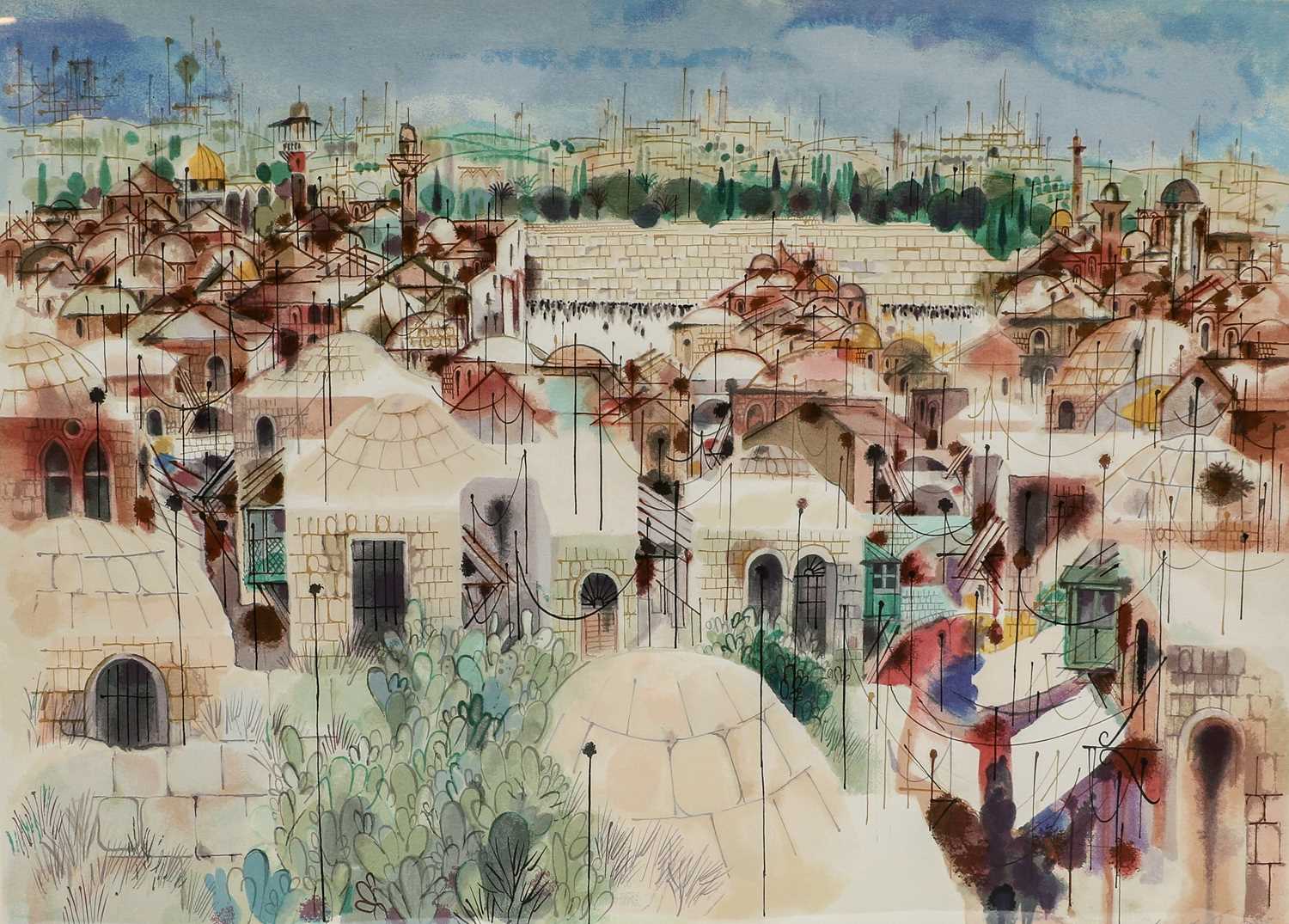 Lot 1038 - Samuel Katz (b.1927)View of JerusalemSigned...