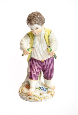 Lot 78 - A Meissen Porcelain Figure of a Boy, late...
