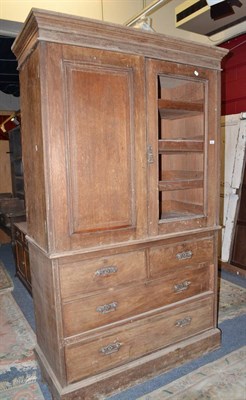 Lot 601 - A 19th century mahogany press cupboard