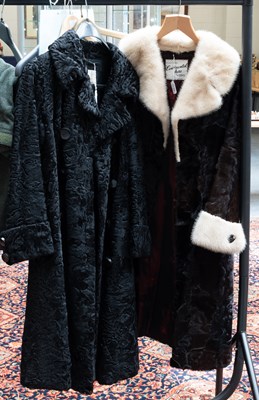 Lot 1158 - A Continental fur Blackpool black hide coat...