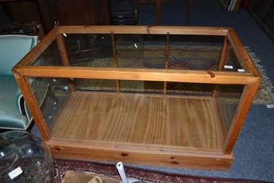 Lot 627 - Modern pine cased glazed shop counter