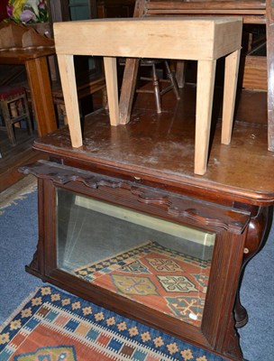 Lot 633 - A baby chair, a Victorian pine bidet with creamware liner, a walnut over mantel mirror