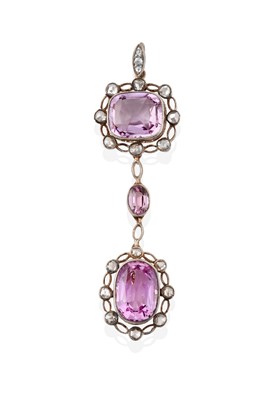 Lot 2266 - A Late 19th Century Pink Topaz and Diamond...