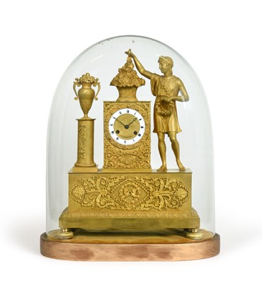Lot 137 - A French Empire Ormolu Striking Mantel Clock,...