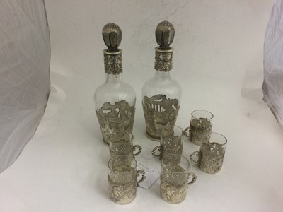 Lot 2072 - A Cased Pair of German Silver-Mounted Glass...