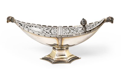 Lot 2101 - A George V Silver Incense-Boat, by Nathan and...