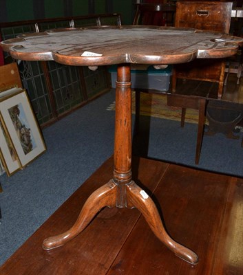 Lot 645 - Pie crust mahogany tripod table and assorted pictures