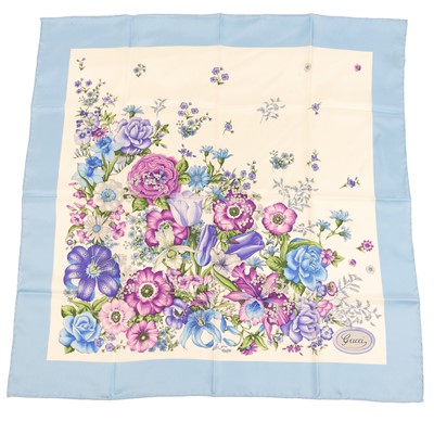Lot 3000 - Gucci Silk Scarf of Floral Design, within a...