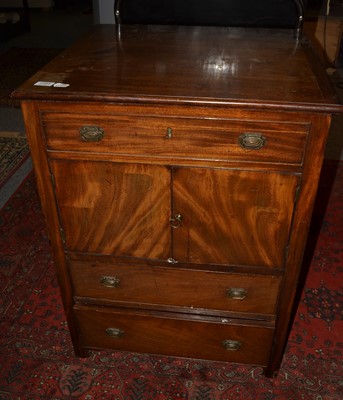 Lot 1094 - A converted Georgian mahogany commode, 63cm by...