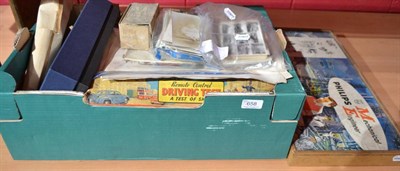 Lot 658 - Collectors items including marbles, two construction sets, postcards etc