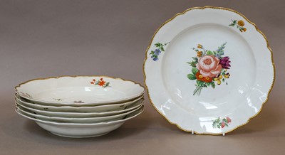 Lot 74 - A Set of Six Meissen Style Porcelain Soup...