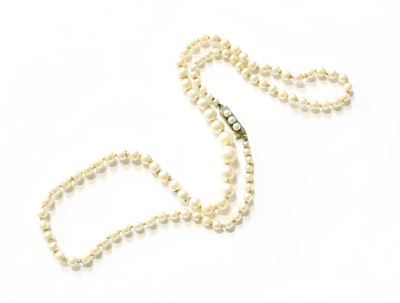 Lot 384 - A Graduated Single Row Cultured Pearl Necklace,...