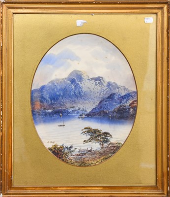Lot 424 - Edwin Earp (1851-1945) Lake scene, signed,...