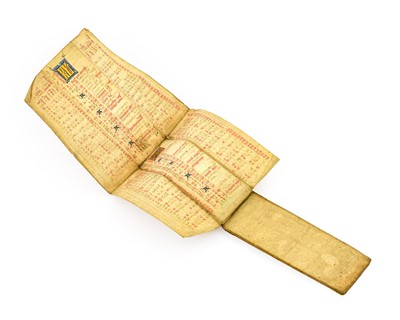 Lot 182 - Medieval English manuscript. Illuminated folding almanac on vellum, c.1425