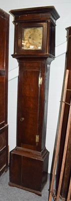 Lot 554 - An oak thirty hour longcase clock, 9-1/4-inch...