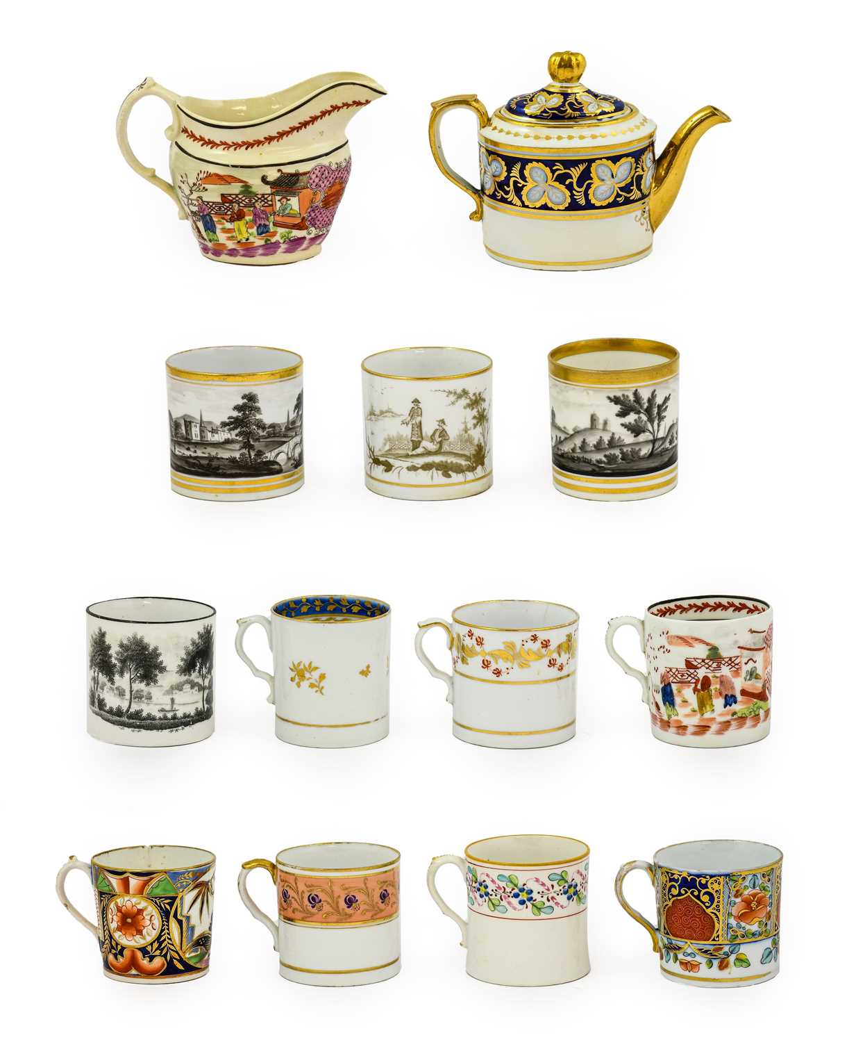 Lot 624 - A Herculaneum Porcelain Bachelor's Teapot and...