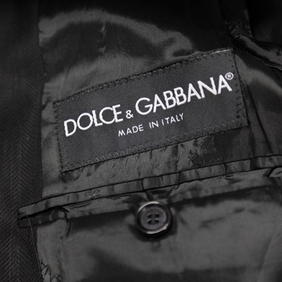 Lot 3029 - Dolce & Gabbana Black Fine Wool Herringbone...