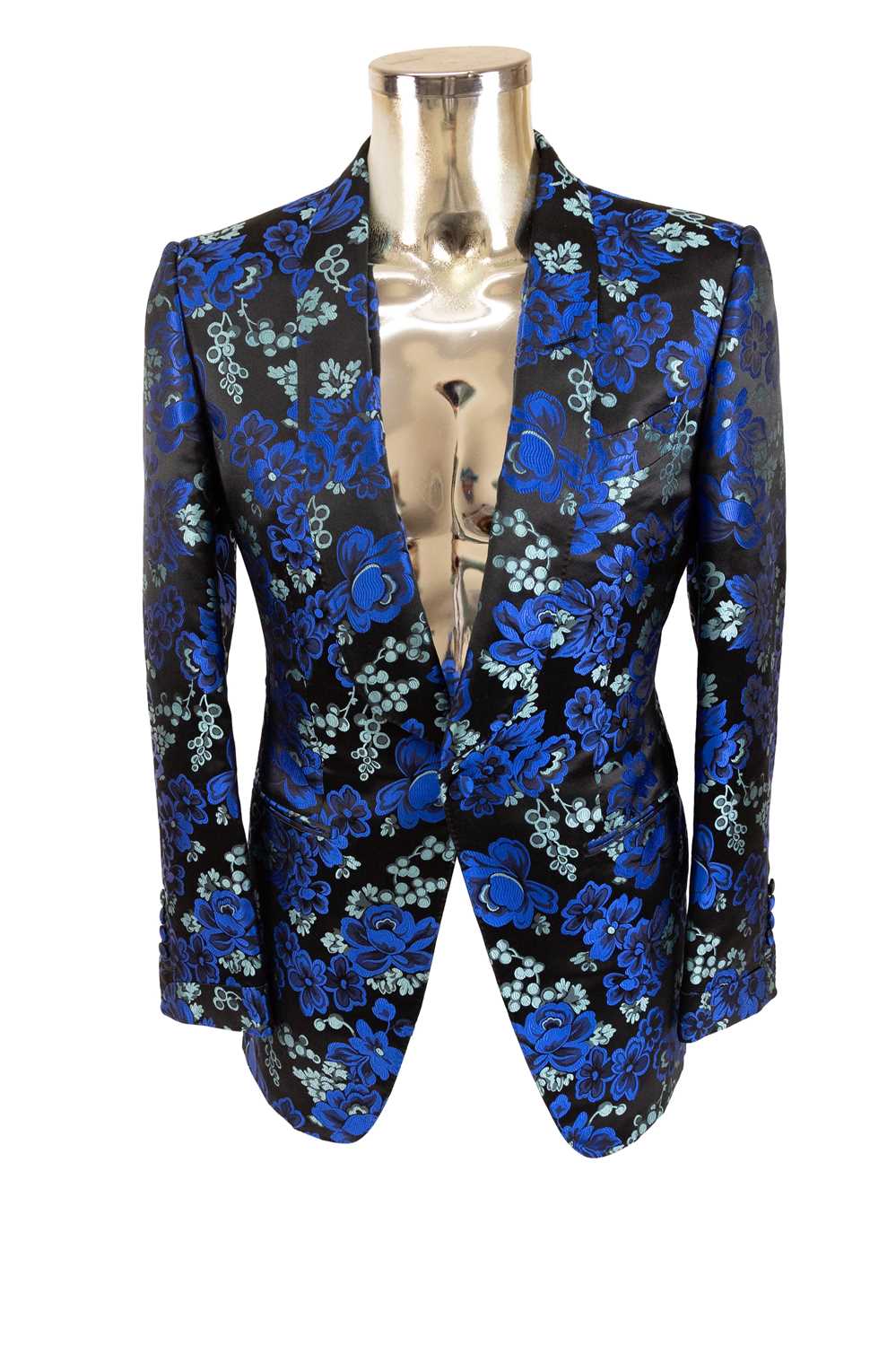 Lot 3048 - Tom Ford Blue Floral Woven Silk Brocade