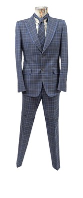 Lot 3027 - Gucci Cotton and Mohair Two-Piece Navy-Checked...