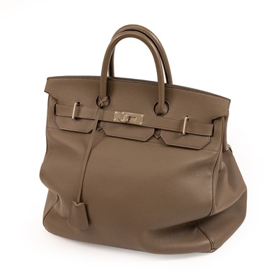 Lot 3069 - Hermès Taupe Leather Haut à Courroies 40 Bag,...