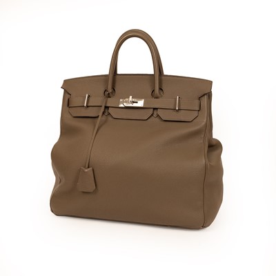 Lot 3069 - Hermès Taupe Leather Haut à Courroies 40 Bag,...