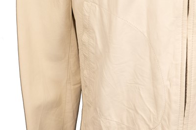 Lot 3040 - Prada Soft Cream Leather Jacket, with zipped...