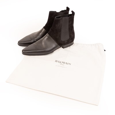 Lot 3020 - Balmain Black Ankle Boots, circa 2015, (size 40)