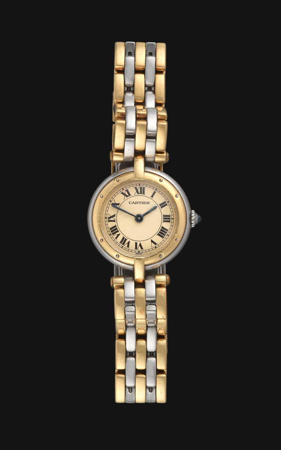 Lot 2150 - A Lady's Steel and Gold Wristwatch, signed...