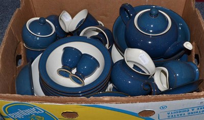 Lot 679 - A Denby Boston Blue dinner/tea service, comprising seven dinner plates, seven egg cups, seven pasta