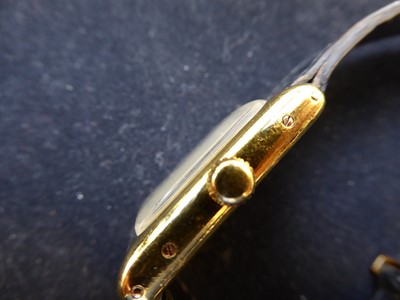 Lot 2151 - An 18 Carat Gold Rectangular Wristwatch,...