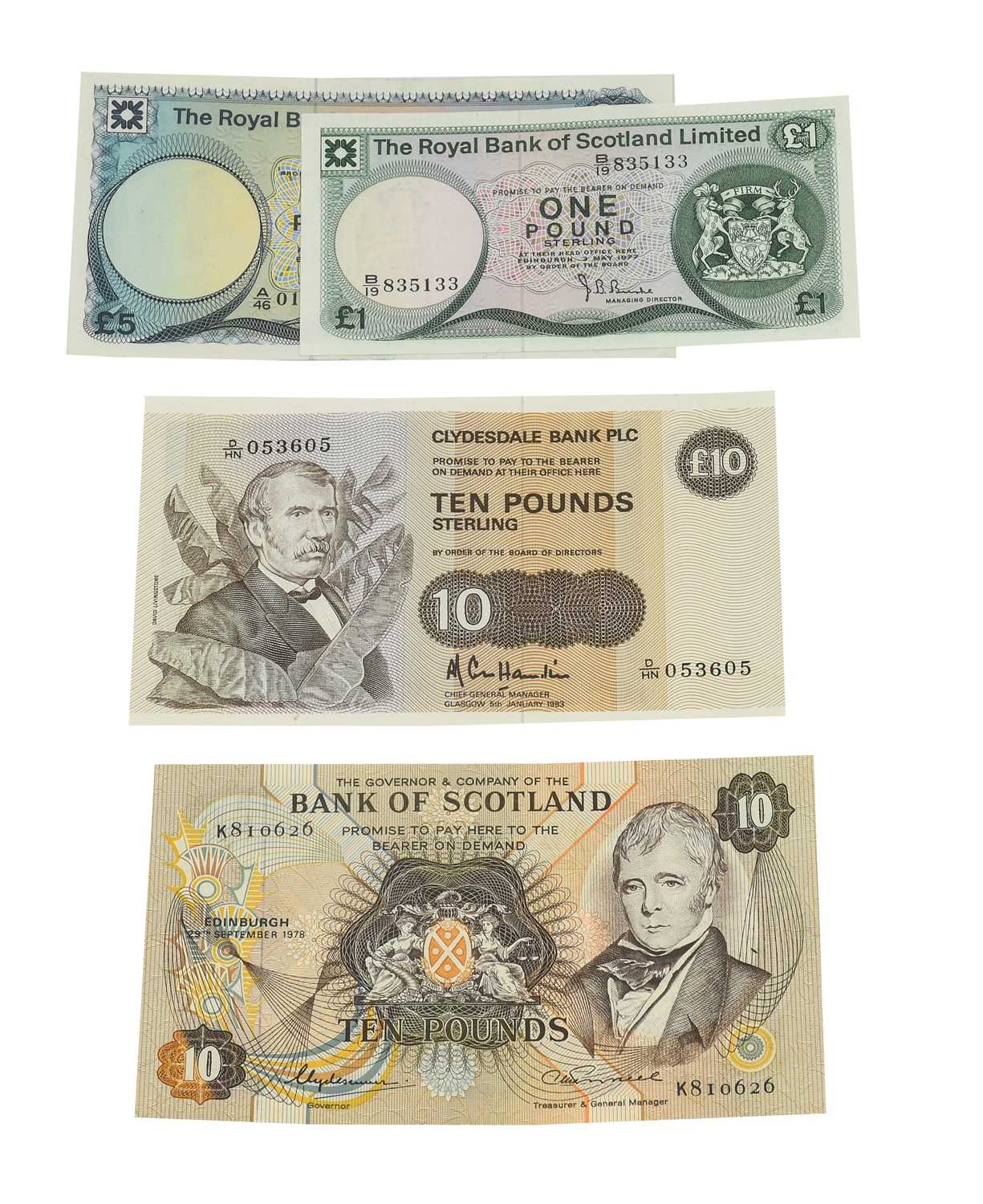 Lot 252 - Scotland, 4 x Banknotes comprising: Clydesdale...