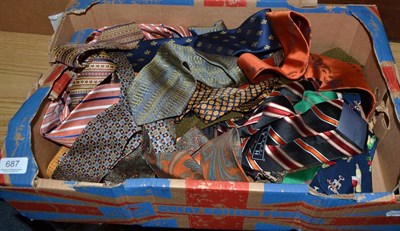 Lot 687 - A collection of assorted silk ties including Liberty, Harrods etc