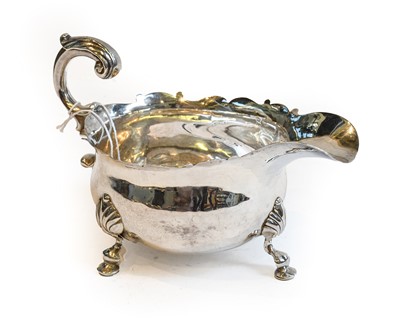 Lot 231 - A George II Silver Sauceboat, Maker's Mark...