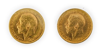 Lot 92 - George V, 2 x Australian Mint Sovereigns...