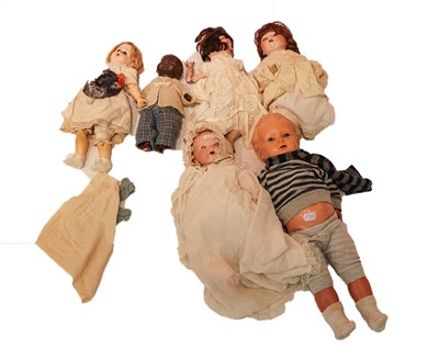 Lot 1006 - Assorted bisque and other dolls including a...