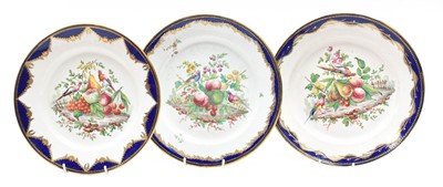Lot 154 - A Set of Three Tournai-Style Porcelain Plates,...