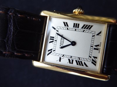 Lot 2206 - An 18 Carat Gold Rectangular Wristwatch,...