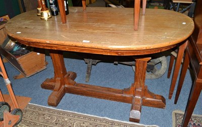 Lot 706 - Pitch pine hall table with shaped top