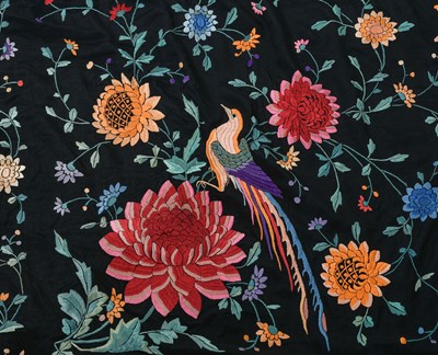 Lot 2216 - An Early 20th Century Chinese Black Silk Shawl,...