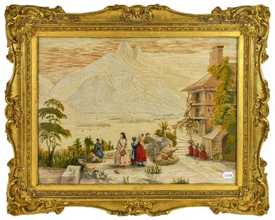 Lot 119 - A Victorian Needlework Picture, mid 19th...