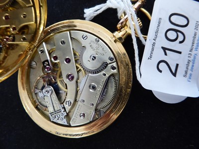 Lot 2190 - An 18 Carat Gold Full Hunter Pocket Watch,...