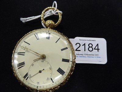 Lot 2184 - An 18 Carat Gold Pocket Watch, signed John...