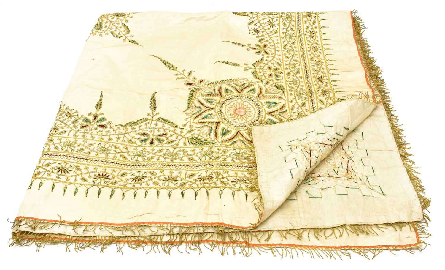 Lot 2229 - Early 20th Century Indian Cream Silk...