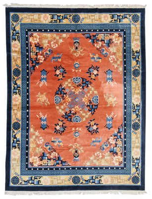 Lot 1146 - Chinese Carved Carpet, modern The peach field...