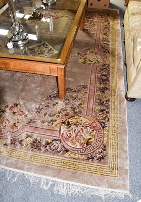 Lot 192 - Chinese Silk Carpet, modern The mushroom field...