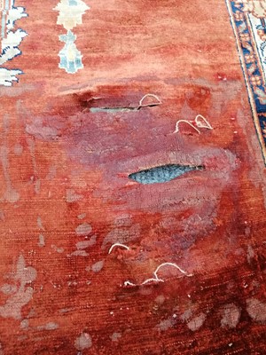 Lot 355 - Tabriz silk prayer rug, circa 1870, the rust...