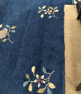 Lot 195 - Chinese Carpet, 19th century The deep indigo...